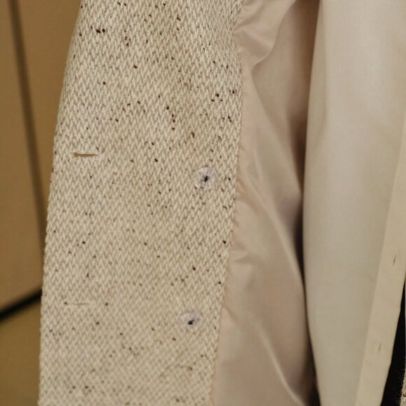 Grey Elegant Women's Peak Collar Flap Detail Longline Pea Overcoat - Picture 7 of 7